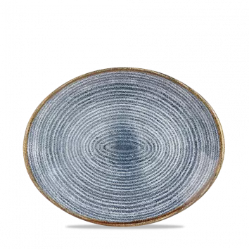 CHURCHILL Homespun Oval Coupe Plate 27x22,9 Slate Blue